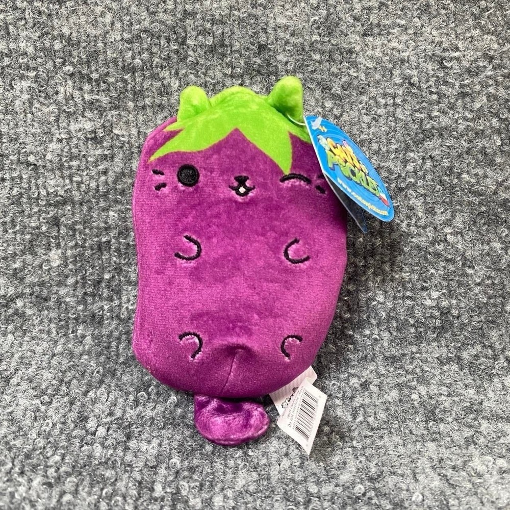 CATS VS PICKLES PURPLE GREEN EGGPLANT PLUSH TOY